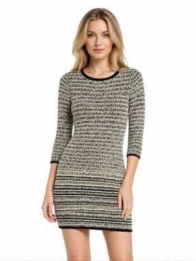 Rodika‎ Zanian Paris Wool Blend Knit Mini Sweater Dress S Parisian Chic